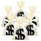 Money Treat Bags Dollar Candy Cellophane Bag Loot Bags Dollar Sign Sacks with Ribbon for Toy Party