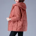 Women Down Coat Solid Color Padded Lady Jacket Thick Warm Long Sleeve Female Outwear Women's