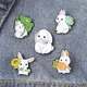 Big-eared Rabbit Enamel Pins Wholesale Custom Cute Docile Animals Brooch Lapel Badge Bag Cartoon Pin