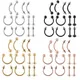 12PCS Surgical Steel Body Piercing Jewelry Lot Bulk Nose Ring Tongue Bar Lot Eyebrow Labret Piercing