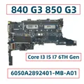 Für HP Elite book 918313 G3 918313 G3 Laptop Motherboard mit Core i3 i5 i7 CPU der 6. Generation