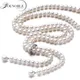 900mm Tassel Fashion Long Pearl Necklace Natural Freshwater Pearl 925 Sterling Silver Jewelry For