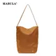 MABULA Luxury Design Women Shoulder Bags Large Capacity Nylon Bucket Tote Bag Solid Color Female