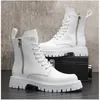 Weiß Männer Casual stiefel Punk Hohe Tops Motorrad Stiefeletten Höhe Zunehmende schuhe Zapatillas