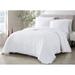 Bolla Ruffled Garment Washed Quilt Set in White