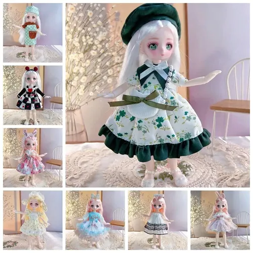 Dress up bjd Puppe alte Kleid Puppe 3d Augen mit Kleidung simulierte Augen scharnier Puppe niedlich