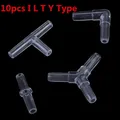 10pcs I L T Y Type Hose Equal Tee Transparent Acrylic Hose Water Pipe Connectors Aquarium Pipe