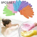 5PCS/SET Skin Bath Shower Wash Cloth Shower Scrubber Back Scrub Exfoliating Body Massage Sponge Bath