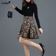 High Waist Loose Printing Skirts Leopard Fashionable Vintage Casual Sexy Temperament Dignified