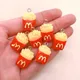 10pcs Mini Double-Sided French Fries Resin Charms Cute Food Pendant For Earring Crafts Keychain