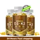 Vegan Vitamin D3 5000iu (125 mcg) + Vitamin K2 (100mcg VitaMK7) Non-GMO Gluten Free in Cold-Pressed