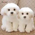 Cute Maltese Plush Toy Puppy Stuffed Animal Dog Simulation Pets Fluffy Baby Dolls Birthday Gifts for