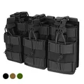 Tactical Molle Pouch Triple Magazine Pouch Double-Layer Mag Pouches Universal Cartridge Holder for