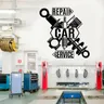 Retro Garage Reparatur Kolben Wand Aufkleber Auto Service Auto Reparatur Shop Ventil Mechaniker