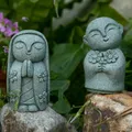 Cute Maitreya Blue Sandstone Ornaments Buddha Statues Garden Mini Ornament Japanese Home Decoration