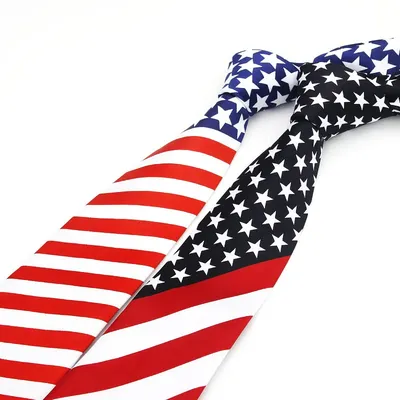 2018 marke Neue Künstliche Seide Sterne Gestreiften Amerikanischen Flagge Herren Krawatte Für Mann