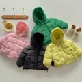 2024 New Children Winter Hooded Jacket For Boys Girls Warm Top Coat Kids Thicken Velvet Jackets Baby