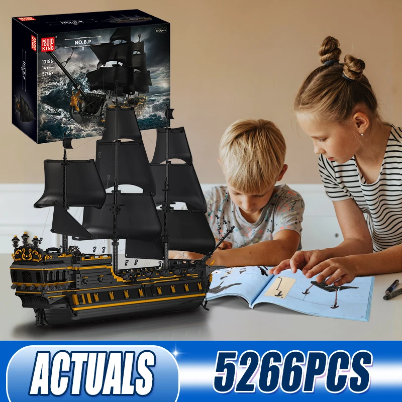 MOULD KING 13186 Black Pearl Ship Pirate II Pirates Ship 5266PCS Bausteine Ideen Segelboot Ziegel Kinder Geburtstagsgeschenke Image