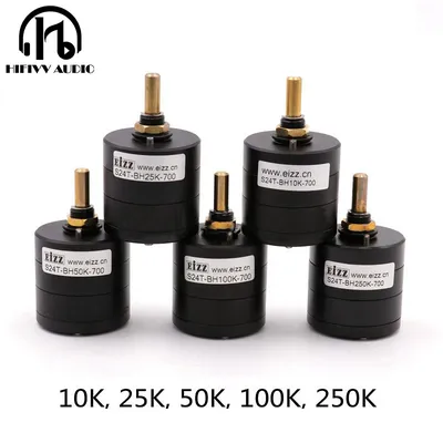 Hi-End Eizz Potentiometer Schalter Stereo Sound 24 Schritte Audio verstärker Lautstärke regler Steuerung Dämpfer 10k 25k 50k 250k k Image