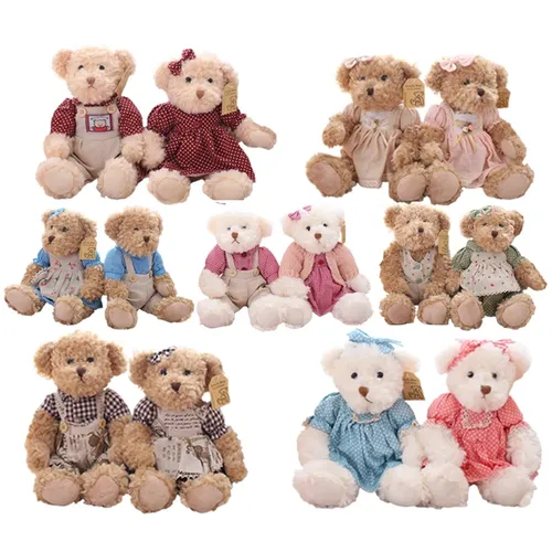 EIN paar 26cm Nette Paar Teddybär Mit Tuch Plüsch Spielzeug Gefüllte Puppen Spielzeug Kinder Baby