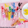 20pc Mini mehrfarbigen Holzkopf Tier pfeifen Kinder Geburtstags feier begünstigt Baby party Noice