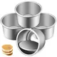 4Pcs Cake Mold Baking Pans Metal Tins Removable Bottom Small Mini Aluminum Alloy Cake Baking Pan