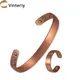 Matte Magnetic Pure Copper Jewelry-Set Adjustable Bracelet Ring Resizable Health Energy Arthritis