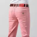 Men's Casual Stretch Skinny Jeans New Elastic Yellow Pink Red Slim Male Clothing Solid Color Simple