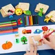Montessori Drawing Stencils Kit for Kids Wooden DIY Painting Template Learning Educational Toys for