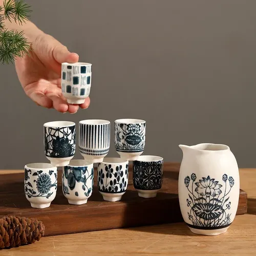 Kreative Keramik japanische Sake Tasse Set Sushi Restaurant Sake trinken Splitter Sake Verkostung