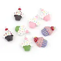 6pcs 25mm Cupcake Food Charms Cute Kawaii Resin Pendants Charms for Earrings Necklace Jewelry Making