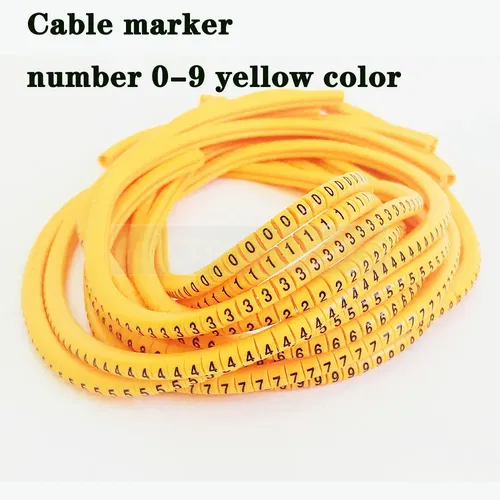 PVC kabel marker EC-0 EC-1 Kabel Draht Marker Anzahl 0 zu 9 Kabel Größe 1 5 qmm gelb farbe PVC kabel