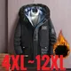 Big Size Clothing Men Winter Jacket Hooded Fleece Warm Long Padding Parkas Male Fur Collar Coat