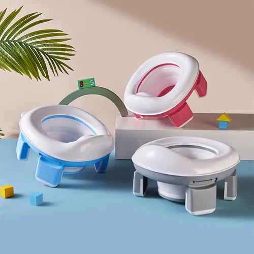 Baby Topf tragbare Silikon Baby Töpfchen Trainings sitz 3 in 1 Reise Toiletten sitz faltbar blau