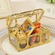 Vintage Golden Pirate Storage Box Mini Transparent Jewelry Wedding Party Gift Candy Boxes Jewelry