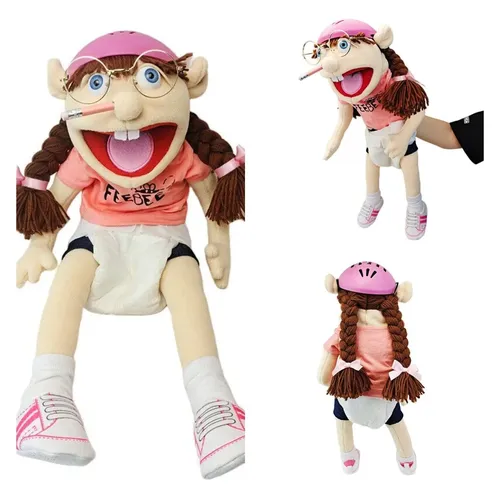 60cm Riesen Feebee Jeffy Puppet Plüsch Hut Spiel Spielzeug Junge Mädchen Cartoon Handpuppe Plushie