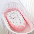 Baby Cotton Nest Bed Newborn Portable Crib Lounger for Boys Girls Infant Bassinet Bumper Soft Travel