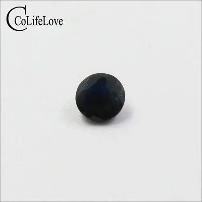 CoLife Schmuck 100% Real Black Sapphire Lose Edelstein 5mm 6mm 7mm Runde Cut Natürliche Schwarz