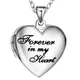 Stainless Steel Heart Forever In My Heart Photo Picture Memory Frame Locket Pendant Necklace