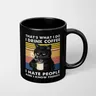 Ich trinke Kaffee Katzen becher 11oz lustige Katzen schwarze Keramik Kaffeetasse Büro Tee tasse