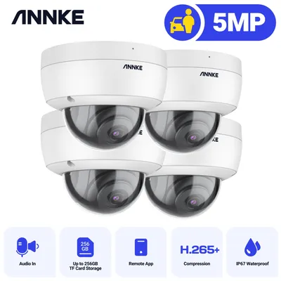 ANNKE 1/4PCS 5MP HD Sicherheit Überwachung System Kamera IR-Cut Night Vision Audio Aufnahme Wasserdichte Gehäuse kamera Kit