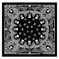 58*58cm Eis Seide schwarz rot weiß Hip-Hop Paisley Bandanas Sport Schal Punk Schädel Bandana