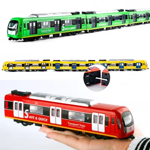 Eisenbahn wagen große Simulation Legierung Zug Modell Stadt Metall Druckguss U-Bahn Sound und Licht
