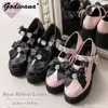 Japanische Strass Liebe Herz Fliege Lolita Mine Massen plattform Mary Jane Schuhe rosa Pumps Mädchen Damenschuhe