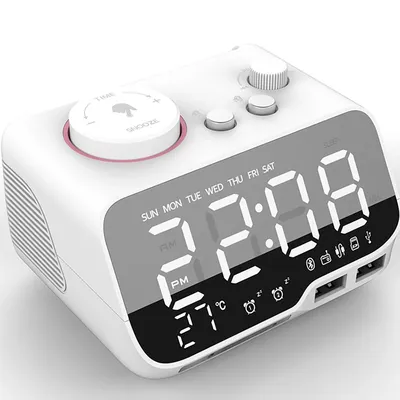 LED Wecker Bluetooth Lautsprecher Vollständige Palette, FM Radio Digitaluhr mit Temperatur, USB Ladegerät, Für Schlafzimmer