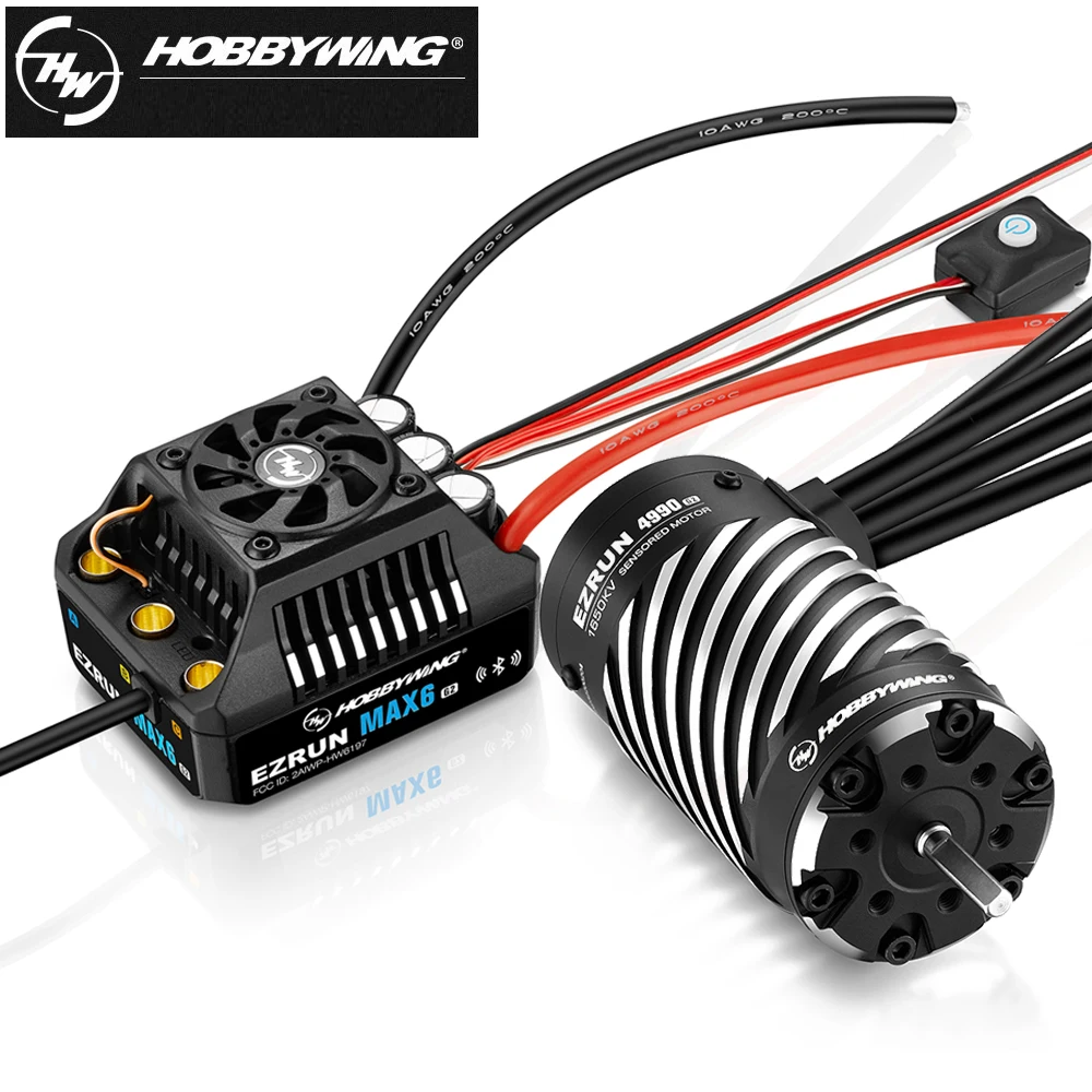 Hobby wing ezrun max6 g2 200a 3-8s esc 6v/7,4 v/8,4 v @ 8a bec, 4990sd 1650kv/5690sd 1250kv 4-poliger Motor für 1/7 On-Road-Arrm