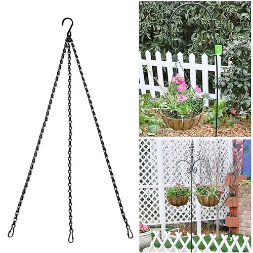 40cm Imitation Rattan hängenden Korb Blumentopf hängende Kette 3 Haken Pflanze wachsen Becken Topf