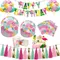 Flamingo Hawaii Luau Party Dekoration Ballon Bunting Banner Hawaiian Sommer Tropical Party Supplies Hochzeit Geburtstag Party deco