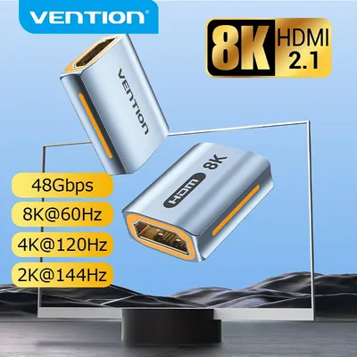 Vention 8K HDMI Extender 4K HDMI Buchse auf Buchse 8K60Hz HDMI 2.1 Koppler Verlängerungsadapter für PS4 HDTV Roku Stick PC