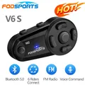 Fod sports v6 s motorrad intercom helm bluetooth headset drahtlose inter phone für 6 fahrer fm radio